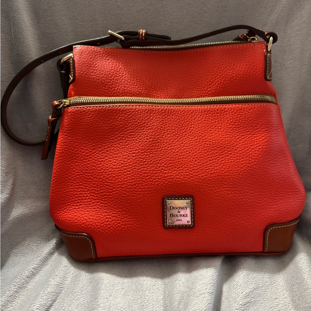 Dooney & Bourke Red Pebble Leather Crossbody Bag